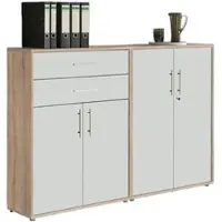 Mid.You Aktenschrank Office Edition Sw Set 12 Weiß/Eichefarben