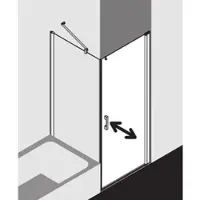 Kermi Pega Pendeltür 1-flügelig, bodenfrei PE1KR10018VUK 100x185cm, silber hochglanz ESG SR Opaco, rechts, auf Duschwanne