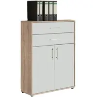 Mid.You Aktenschrank Office Edition Weiß/Sonoma Eiche