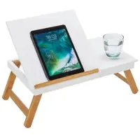 Momax Laptoptisch in Weiß/Naturfarben