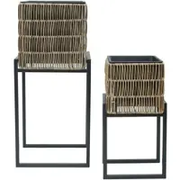 Momax Übertopf-Set Flora Braun/Schwarz, 2er Set