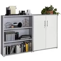 BMG Möbel Aktenschrank Office Edition Sw Set 1 niedrig Grau/Weiß