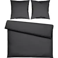 Modern Living Bettwäsche Stone Washed Uni XXL Anthrazit ca. 200x200cm