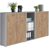 Mid.You Aktenschrank Office Edition Sw Set 8 Grau/Eichefarben