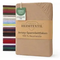 EXKLUSIV HEIMTEXTIL Jersey Spannbettlaken Premium 180 - 200 x 200 cm Sand