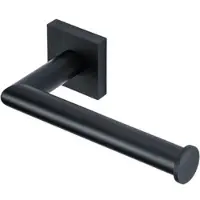 Bravat Quaruna WC-Papierhalter 754099 ohne Deckel, eckig, schwarz matt, zum Kleben oder Schrauben