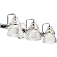 Kichler Badezimmerleuchte TALLAND 3xG9 LED 3W IP44 Stahl Chrom poliert, Glas H:16.3cm B:55.9cm dimmbar