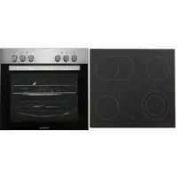 Respekta Backofen Herdset Einbau Kochfeld Glaskeramik rahmenlos 60 L HS2200-33