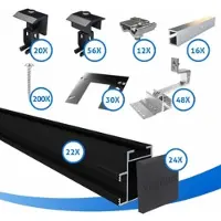 Viessmann Paket PV-Unterkonstruktion Schrägdach, schwarz, für 28 Module