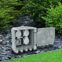 Longlife LED Gartensteckdose in Steinoptik IP44 - Ausführung: 4 Steckdosen