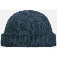 HANSEHELD Strickmütze Seebär GOTS Dockermütze Seemannsmütze kurz und flach - Jeans-Blau Meliert