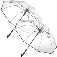 Böttcher-AG Regenschirm Carlo Milano, transparent, Auf-Automatik, Ø 100 cm, 84 cm, Stockschirm, 2er Set