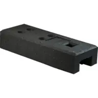 SCHAKE Bauzaunfuß aus Kunststoffrecycling, Länge: 685 mm, Höhe 135 mm, Breite 250 mm mit 4 Löchern (Ø 42 mm) und 1 x 60 mm x 60 mm 20 kg