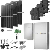 Enphase PV-Komplettanlage 5 kWp mit Mikrowechselrichtern + Stromspeicher 5,0 kWh, 12 Solarmodulen Glas-Glas black frame & Montagesystem Aufdach (* 0% MwSt. gem. §12 Abs. 3 UstG)