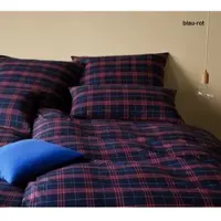 Elegante Soft-Flanell Bettwäsche Livingston - 55x220 cm + 40x80 cmblau-rot