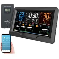 INFACTORY Internet-Funk-Wetterstation, UV-Index- & Wettertrend, Außensensor, App