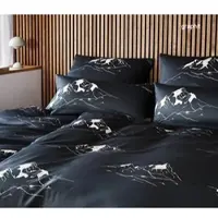Elegante Mako-Satin Bettwäsche Mountain Top - 135x200 cm + 40x80 cmgraphit
