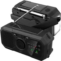 INFACTORY 2er-Set Solar- & Dynamo-Kurbel-Radio, LED, SOS, Powerbank-Funktion
