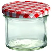 MamboCat 50er Set Sturzglas 125 ml Marmeladenglas Einmachglas Einweckglas To 66 rot karierter Deckel incl. Diamant-Zucker Gelierzauber Rezeptheft
