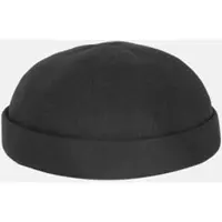 HANSEHELD Docker Cap Leinen Schwarz Kurz Flach Segler Sailor Cap