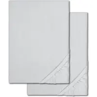 Castell Spannbettlaken Winterflausch silber grau 90 x 190 - 100 x 200 cm Doppelpack
