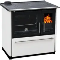 Plamen Küchenofen Holzherd 850 Glas Weiß Linke Version und 8 kW