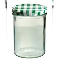 MamboCat 24er Set Sturzglas 435 ml Marmeladenglas Einmachglas Einweckglas To 82 grün karierter Deckel incl. Diamant-Zucker Gelierzauber Rezeptheft