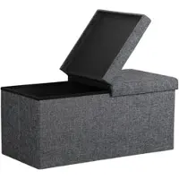 Casaria Faltbare Sitztruhe mit klappbarem Deckel dunkelgrau - 80x40x40cm
