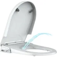 BadeStern Bidet-Toilettensitz mit Doppeldüsen-System und Absenkautomatik, D-Form