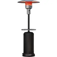 GGM Möbel Gasheizstrahler | 2,2m + Tisch | Schwarz | 12kW | Heizpilz, Terrassenheizstrahler, Terrassenheizer, Heizstrahler Gas