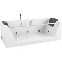 TroniTechnik Whirlpool Badewanne KOS 2 179cm x 85cm mit Heizung, Hydromassage, Bachlauf und Farblichtherapie, Sanitäracryl