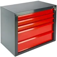 Proregal Schubladenschrank Kobra mit 5 Schubladen | HxBxT 60x70x43,5cm | Anthrazitgrau/Rot