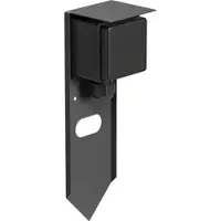 Ledscom.de Garten Steckdosensäule PIWI mit Erdspieß für außen, IP44, 1-fach, Edelstahl, anthrazit, eckig, 24 cm