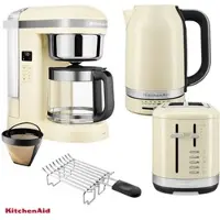 KitchenAid Frühstücks-Set mit Kaffeemaschine, Wasserkocher und Toaster Creme