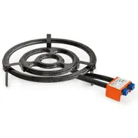 Gas-Shop-24 Paellabrenner 50 cm Ringbrenner 25,35 kw + Gasschlauch / Druckminderer (Gaskocher, Campingkocher, Gasbrenner, Hockerkocher, Lanzenbrenner Kessel)