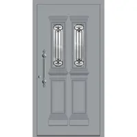 Haustuerenland.de Aluminium Landhaustür "KATHARINA" 78 mm RC2 Fenstergrau RAL 7040 beidseitig innen öffnend DIN links