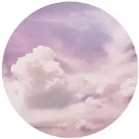 Wallart K&L Wall Art Vliestapete »Runde Vliestapete«, lila Wolken Himmel Kinder, mehrfarbig, matt - bunt