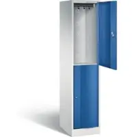 C+P Garderobenspind Resisto, 1 Abteil, 2 Fächer, B 396 x T 540 x H 1950 mm, Lichtgrau/Rubinrot