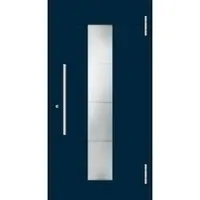 Haustuerenland.de Aluminium Haustür "ABBIE" 78 mm RC2 Stahlblau RAL 5011 beidseitig außen öffnend DIN rechts