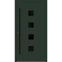 Haustuerenland.de Aluminium Haustür "ANTOINETTE" 90 mm RC2 BLACKLINE Tannengrün matt RAL 6009 beidseitig innen öffnend DIN links