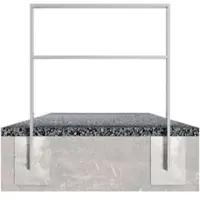 SCHAKE Anlehnbügel aus Vierkantrohr 80x20mm, Breite: 1000mm Gesamthöhe:1200 mm + Querholm feuerverzinkt