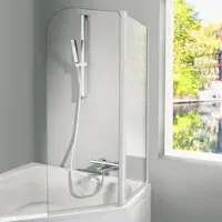 Hsk 162114-1-540 Favorit Badewannenaufsatz 2-teilig 1150x1400mm Alu Silber-Matt Chinchilla Edelglas-Beschichtung