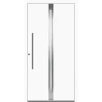 Haustuerenland.de Aluminium Haustür "COSIMA" 60 mm RC2 flügelüberdeckend Weiß RAL 9016 beidseitig innen öffnend DIN links