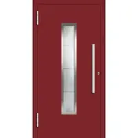 Haustuerenland.de Aluminium Haustür "ELENORA" 78 mm RC2 Purpurrot RAL 3004 beidseitig außen öffnend DIN links