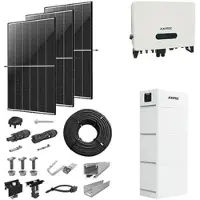 AXITEC PV-Komplettanlage 5 kWp mit Wechselrichter 5 kW + Stromspeicher 10,1 kWh, 12 Solarmodulen Glas-Glas black frame & Montagesystem Aufdach (* 0% MwSt. gem. §12 Abs. 3 UstG)