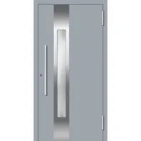 Haustuerenland.de Aluminium Haustür RC2 "ABIGALE" 78 mm Fenstergrau RAL 7040 beidseitig außen öffnend DIN rechts