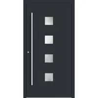 Haustuerenland.de Aluminium Haustür "ANTOINETTE" 90 mm RC2 Anthrazit RAL 7016 beidseitig innen öffnend DIN links