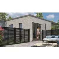 Meingartenversand.de Rankgitter Doppeltor Harmoni – Zauntor aus Kiefern/Fichtenholz in Schwarz – Gartentor in dem Maß 200 x 140 cm – Tor ideal für Ihren Garten