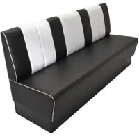 BIG Möbel Gastro Sitzbank Americano Retro | Dinerbank Schwarz & Weiß | 200 cm breit | Amerikanische Sitzbank