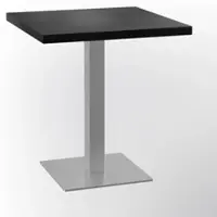 BIG Möbel Bistrotisch 50x50 cm | dunkle Holzoptik | Edelstahl Gestell